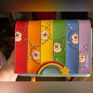 Rainbow Stripe Crossbody bag with Cute Sprite Print